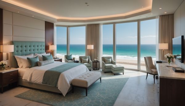 Chambre vue mer hotel luxe